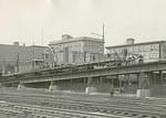 1947 photo of the Wilkes-Barre Railway Corp. trestle over Lehigh Valley Railroad tracks